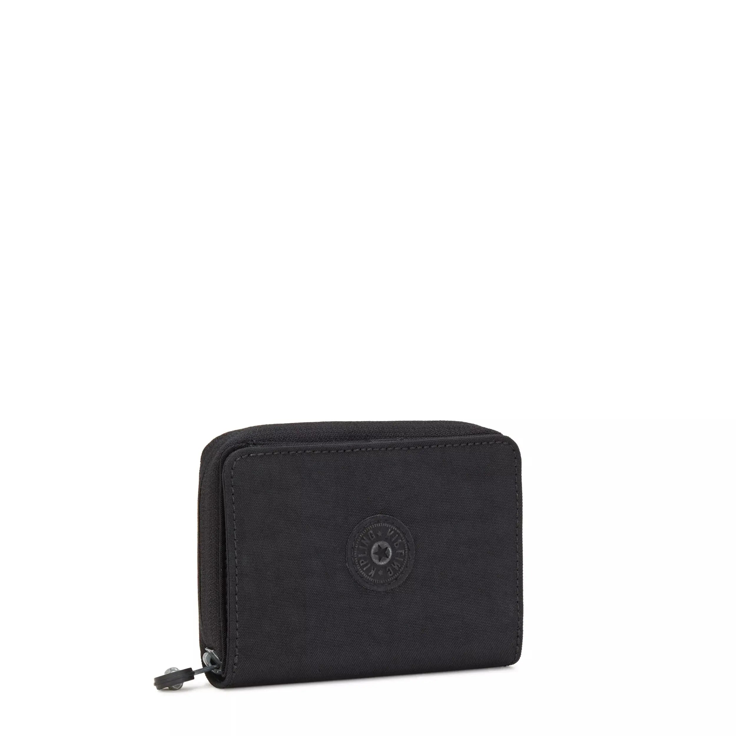 Kipling Money Love Small Wallet in Black Noir, angled view