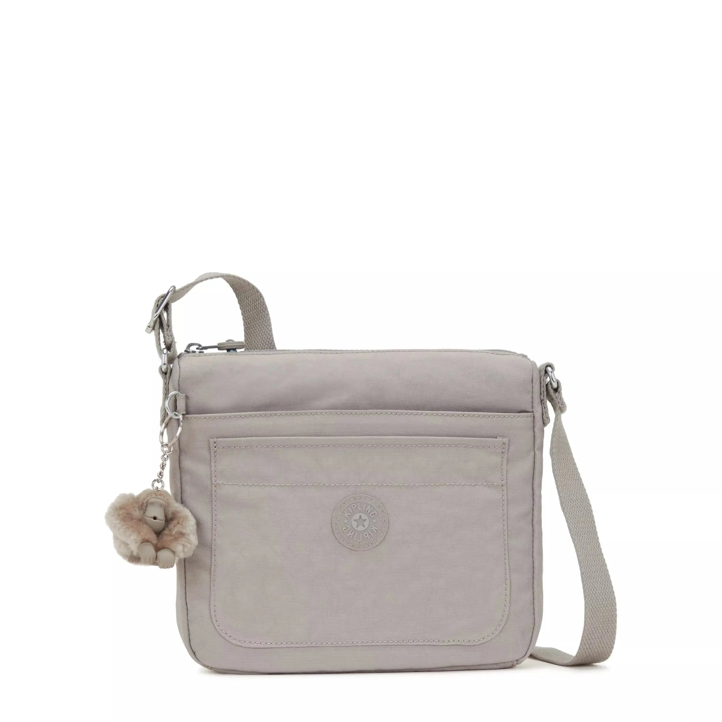 Kipling Sebastian Crossbody Bag in Grey Gris, front view