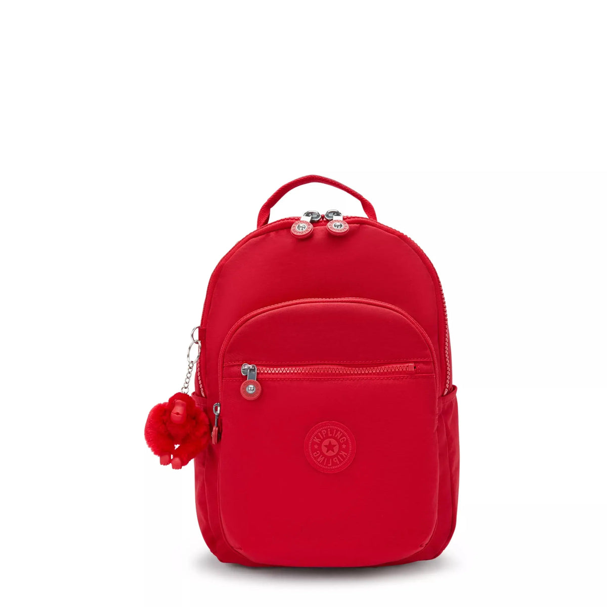 Kipling Seoul Small Tablet Backpack in Red Rouge, front view