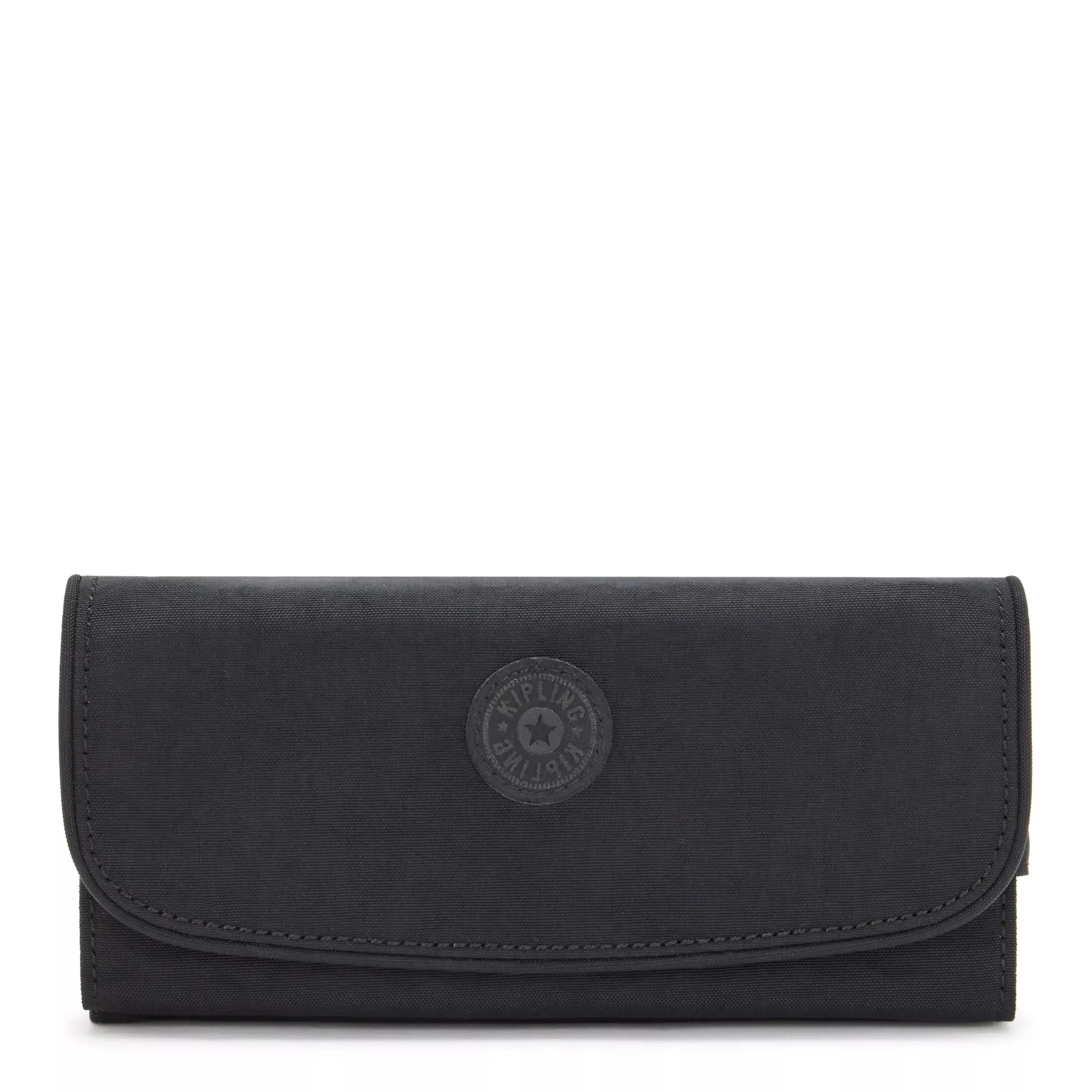 Kipling Money Land Snap Wallet in Black Noir, front view