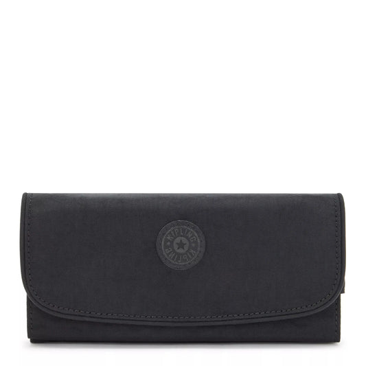 Kipling Money Land Snap Wallet in Black Noir, front view