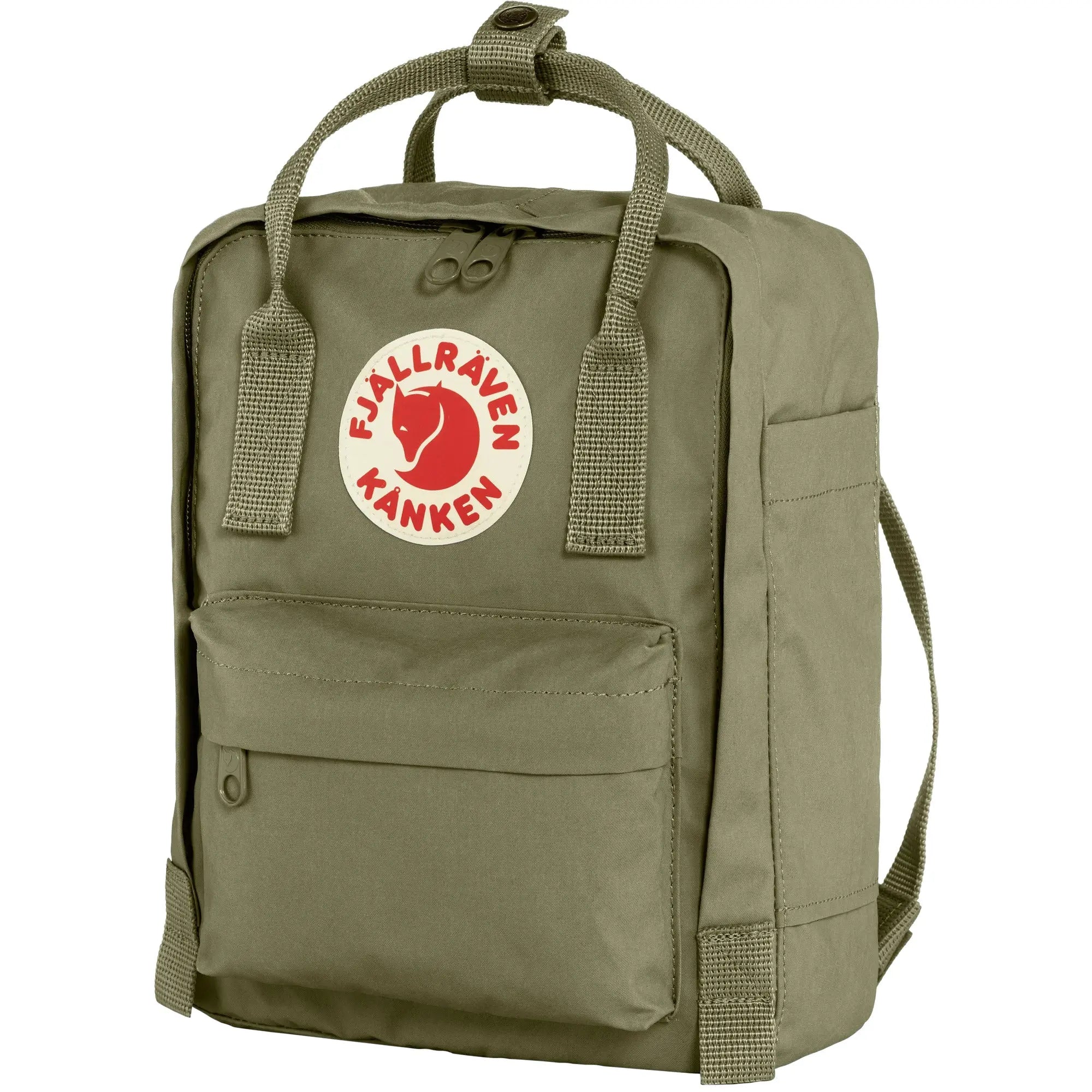Fjallraven Kanken Mini in Green, angled view