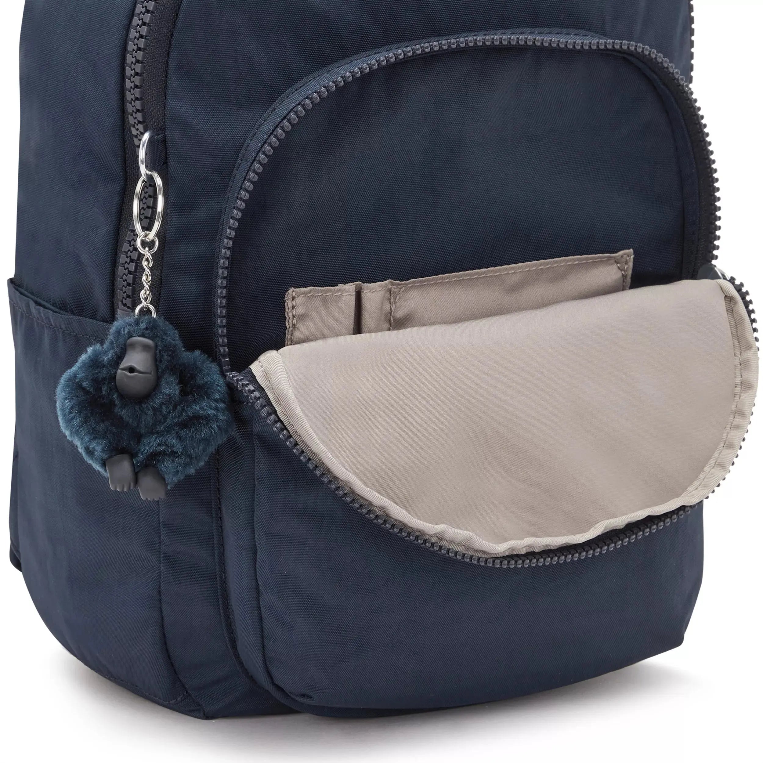 Kipling Seoul Small Tablet Backpack in Blue Bleu 2, front organization pocket