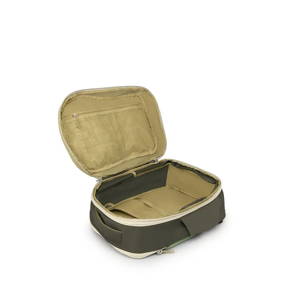 Osprey Daylite Expandable 26+6 Travel Pack in Gravel Tan Multi - open main compartment