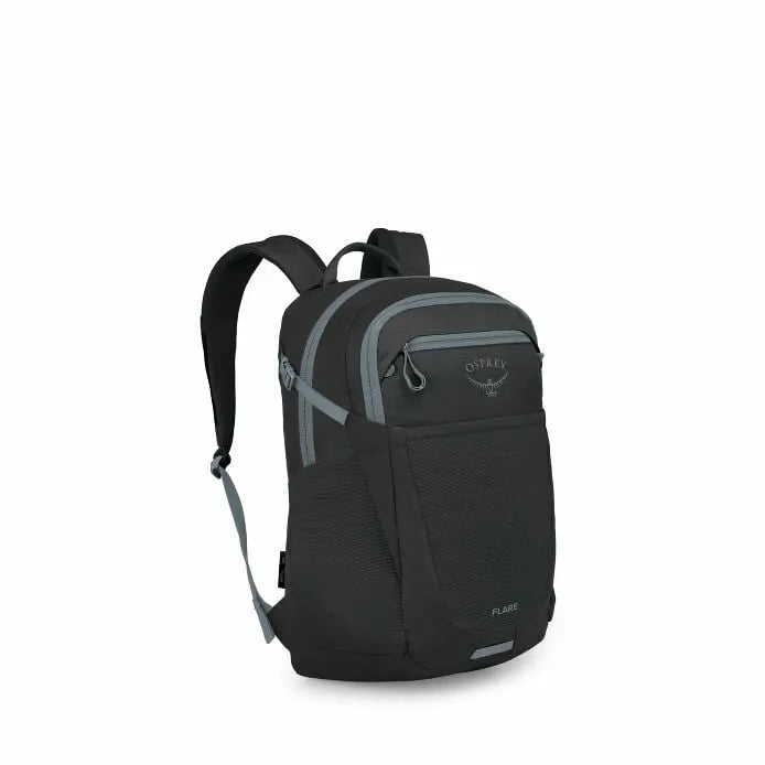 Osprey Flare 27 backpack in Black-Shale Grey - side view