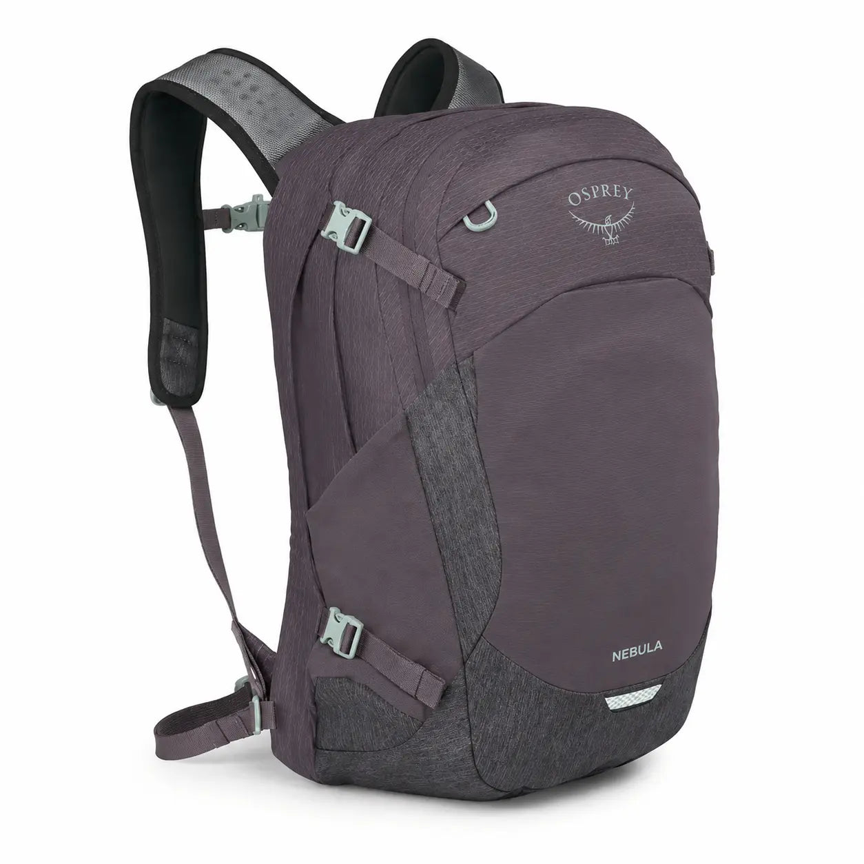 Osprey Nebula 32 backpack in Graphite-Purple Heather, front three-quarter view