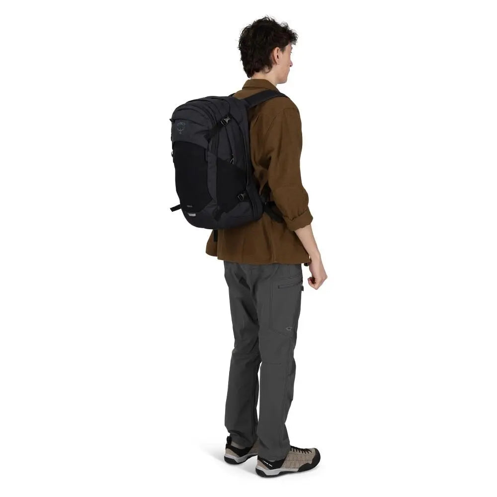 Osprey Nebula Driftshade backpack in Black worn from behind
