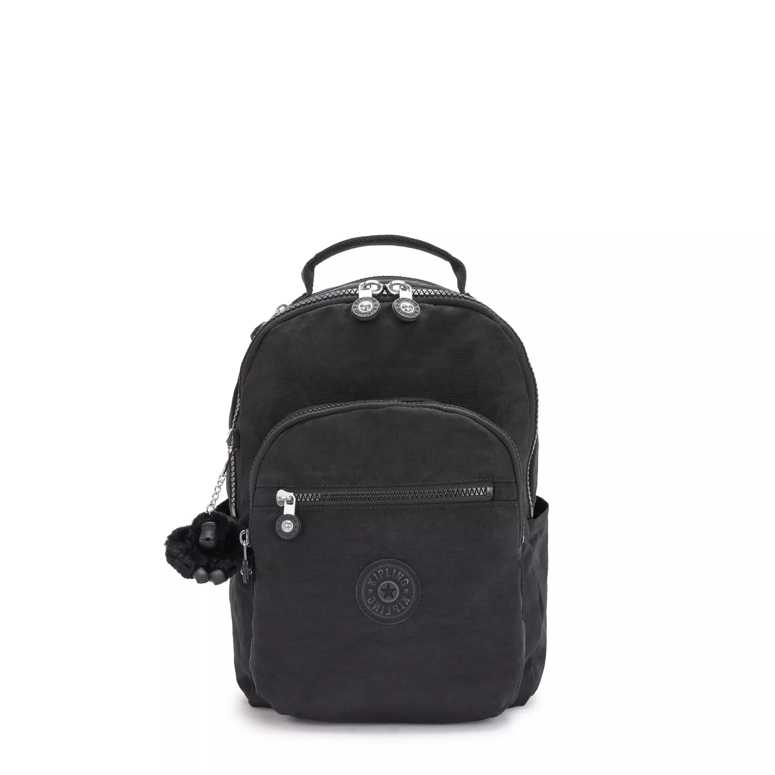 Kipling Seoul Small Tablet Backpack in Black Noir, front view