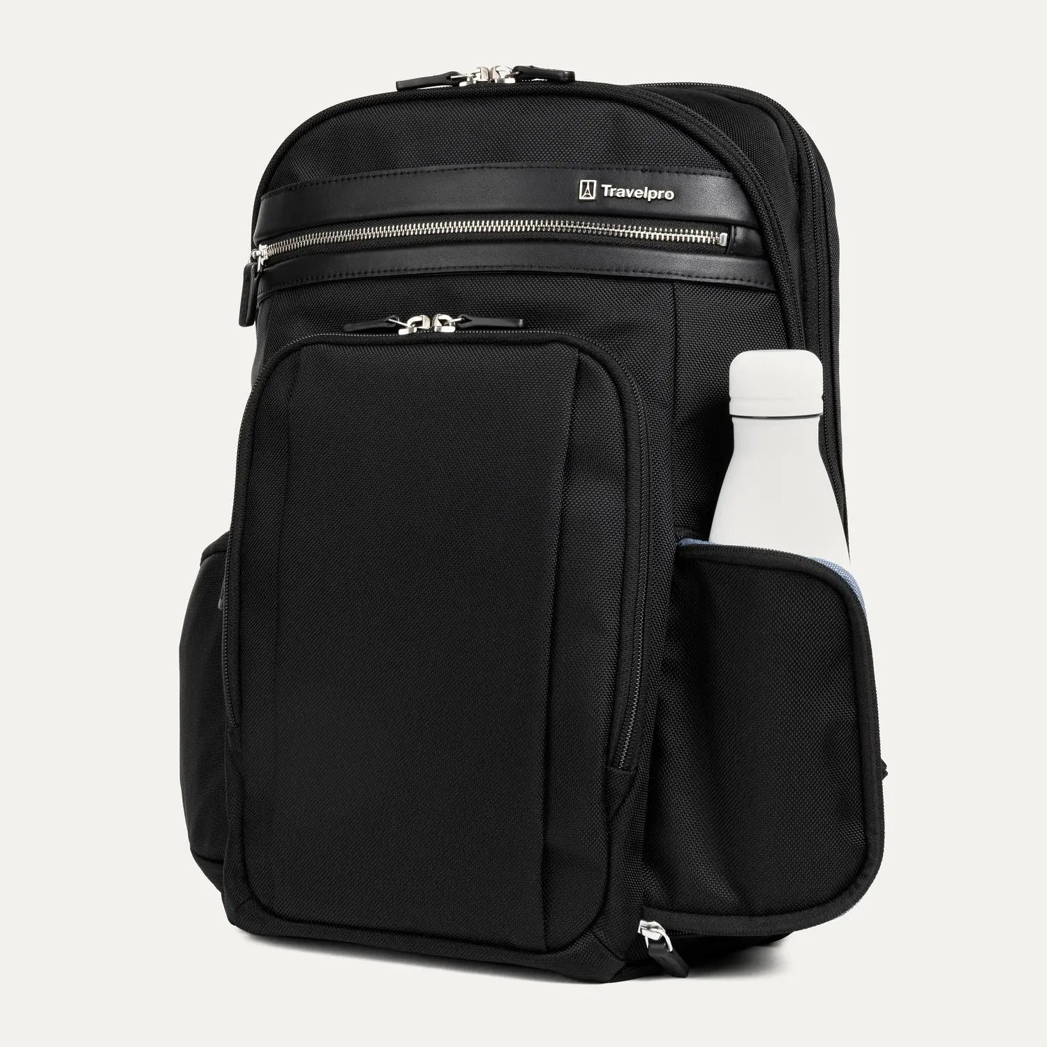 Travelpro Platinum Elite Business Laptop Backpack 27L in Black - bottle pocket