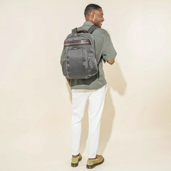 Travelpro Platinum Elite Business Laptop Backpack 27L in Vintage Grey - model view