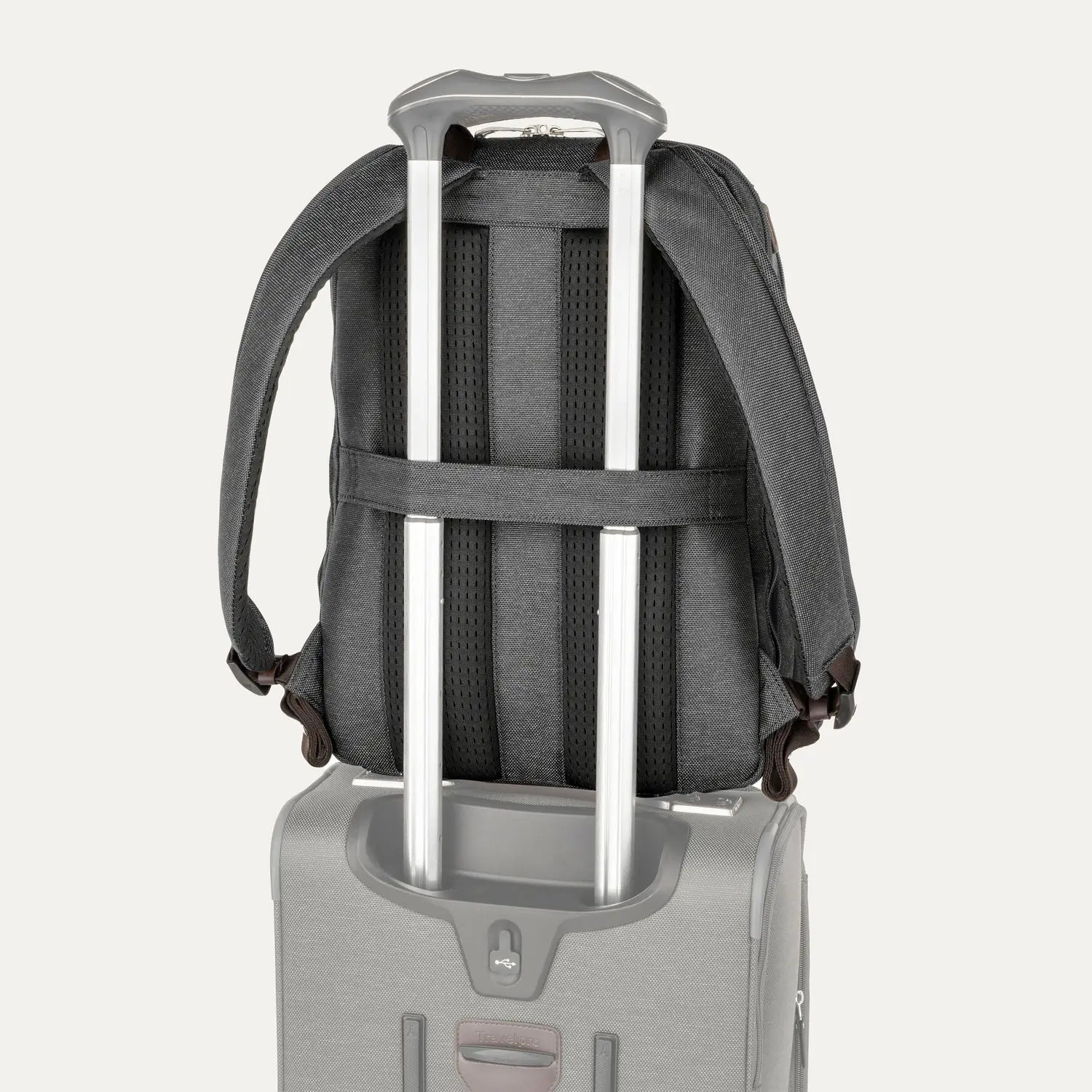 Travelpro Platinum Elite Business Laptop Backpack 27L in Vintage Grey - trolley strap