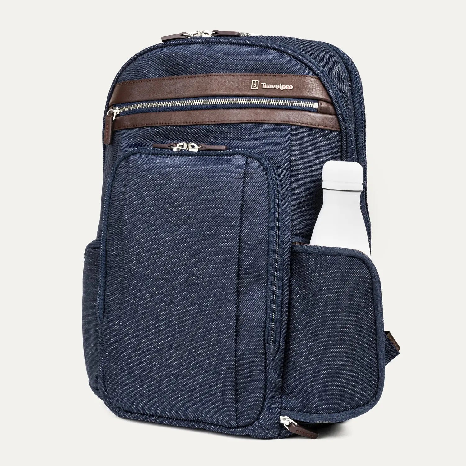 Travelpro Platinum Elite Business Laptop Backpack 27L in True Navy - bottle pocket