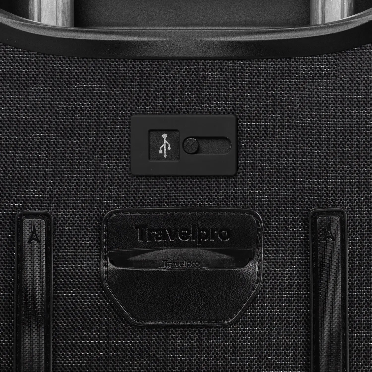 Travelpro Platinum Elite Carry-On Spinner in Intrigue Black - front view