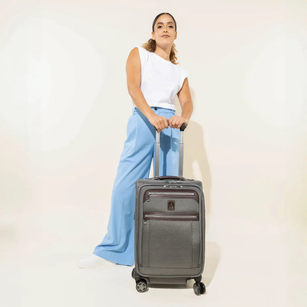 Travelpro Platinum Elite Carry-On Spinner in Intrigue Black - side