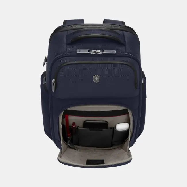 Victorinox Werks Traveler 7.0 Deluxe Backpack, Backpack with 15.6'' Laptop and 11'' Tablet Compartment, Navy Blue