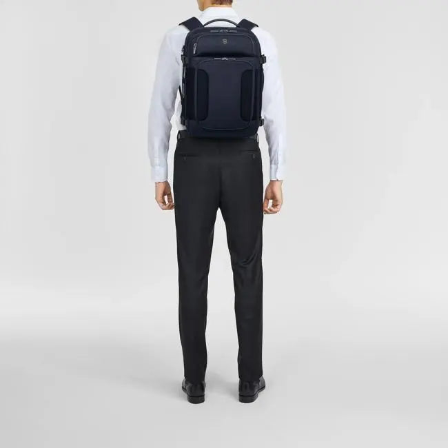Victorinox Werks Traveler 7.0 Boarding Bag, Backpack with 15.6'' Laptop and 11'' Tablet Compartment, Navy Blue