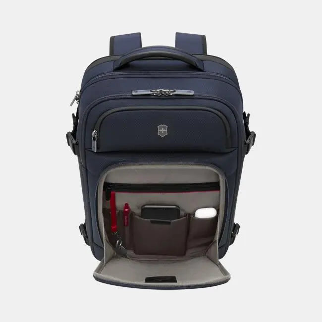 Victorinox Werks Traveler 7.0 Boarding Bag, Backpack with 15.6'' Laptop and 11'' Tablet Compartment, Navy Blue